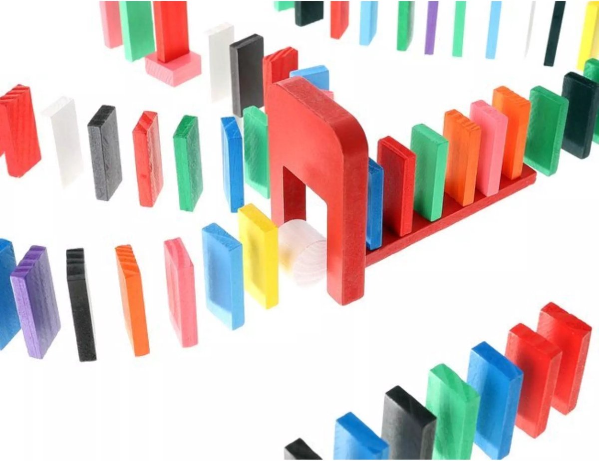 Extra Grote Domino Set van Hout - 1131 Delig met 1080 Domino Stenen & 45 Elementen - Vloerspel - voor Kinderen en Volwassenen - Verjaardag Cadeau Jongens en Meisjes