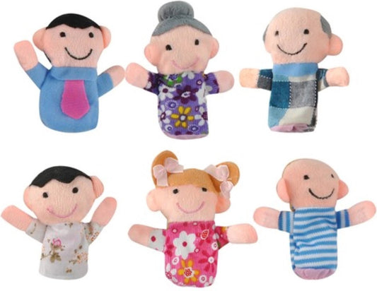 Kruzzel Handvaardigheid speelgoed - set van 6 vingerpoppen