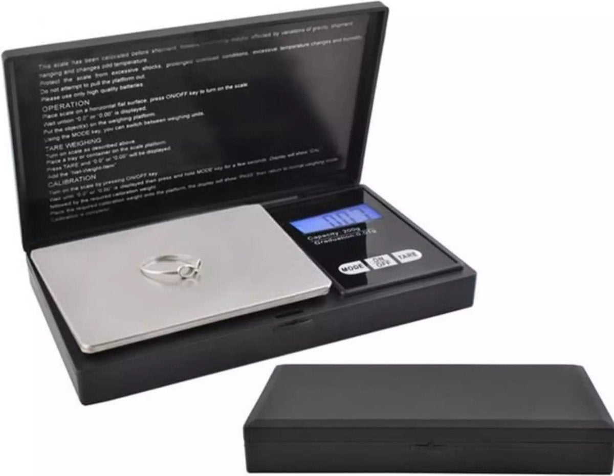 Ruhhy Precisie Zakweegschaal 200 x 0,01g - Compact met Klep