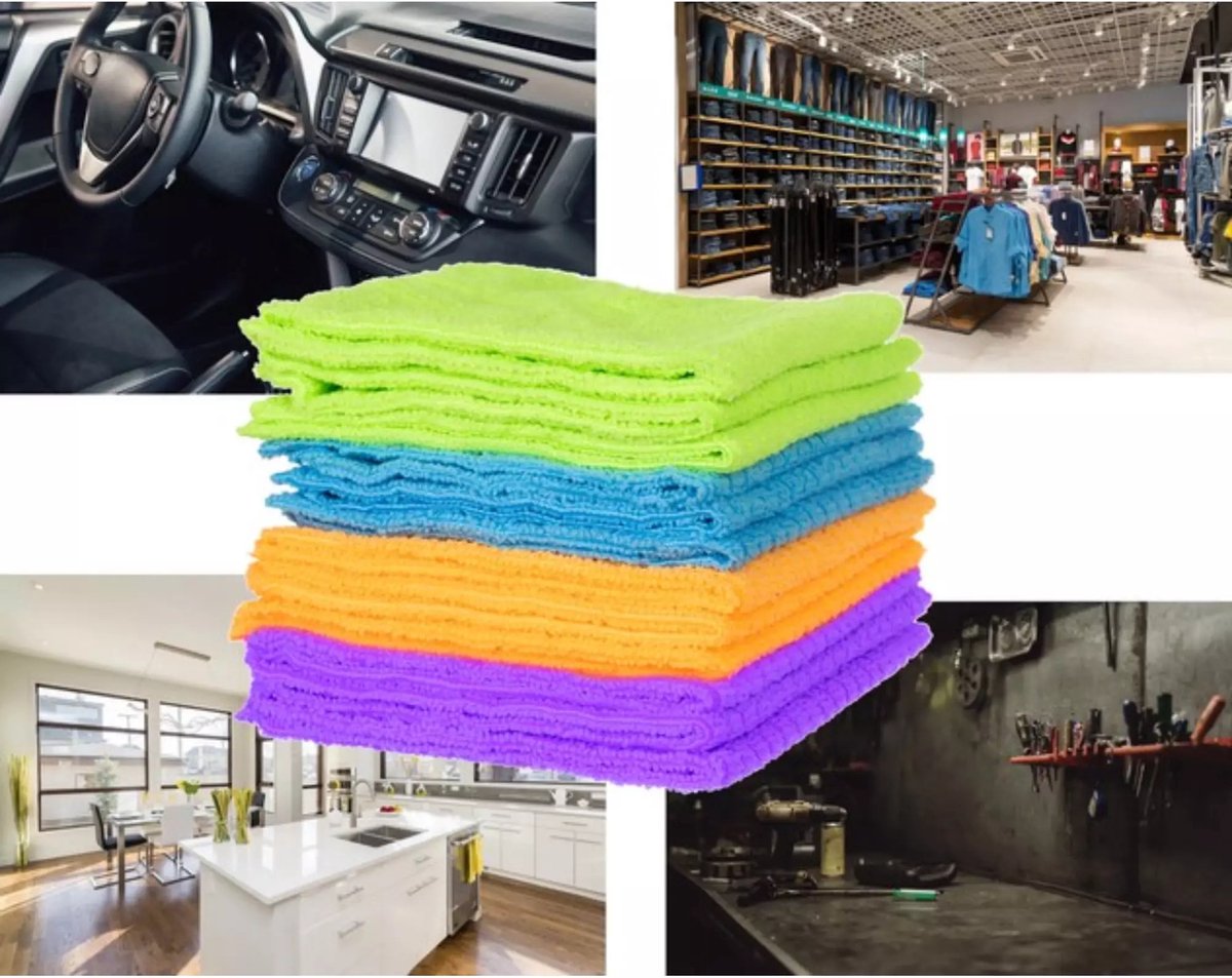 Ruhhy Microvezel Doekjes - Set van 12: Maakt Schoonmaken Zo Eenvoudig