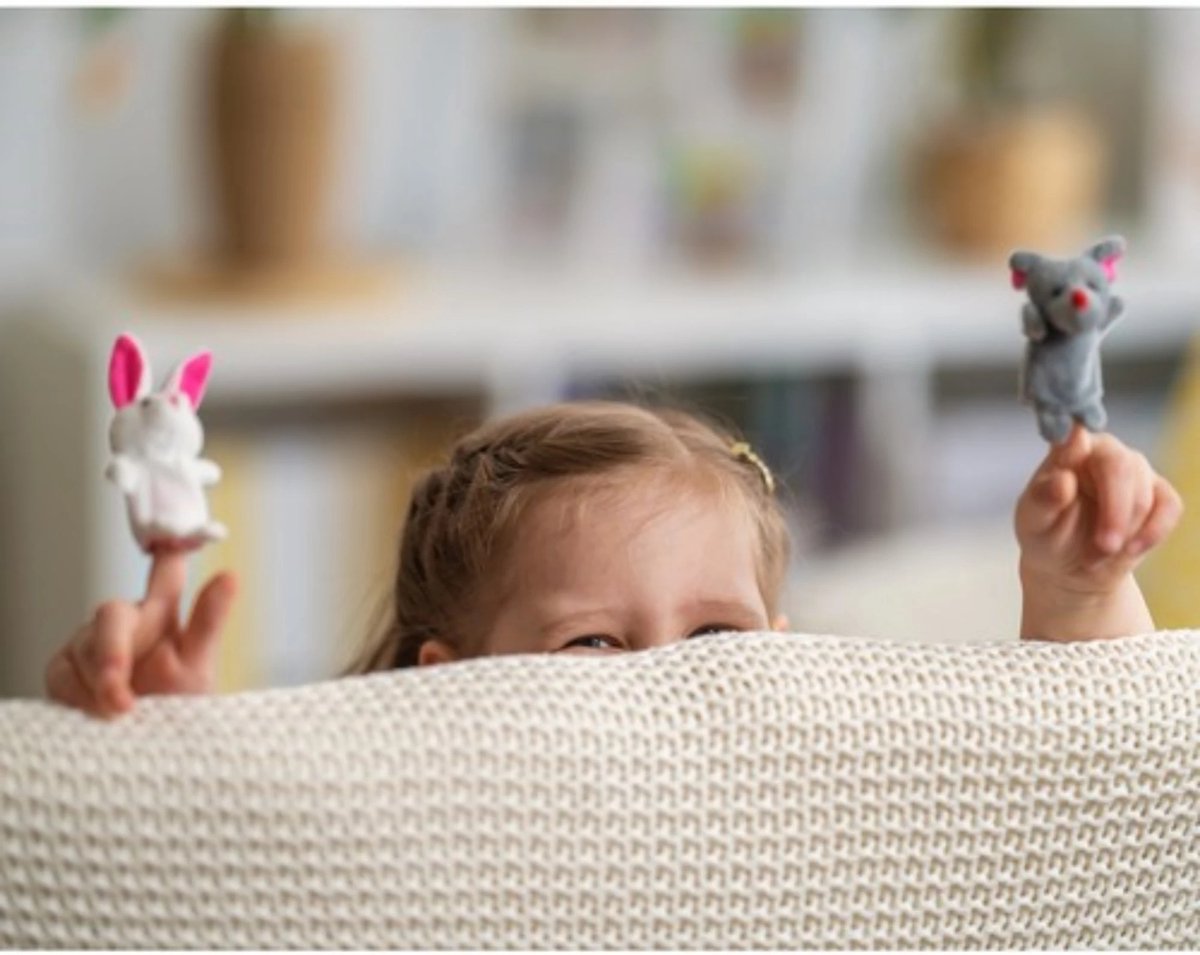 Kruzzel Handvaardigheid speelgoed - set van 10 dieren vingerpoppen