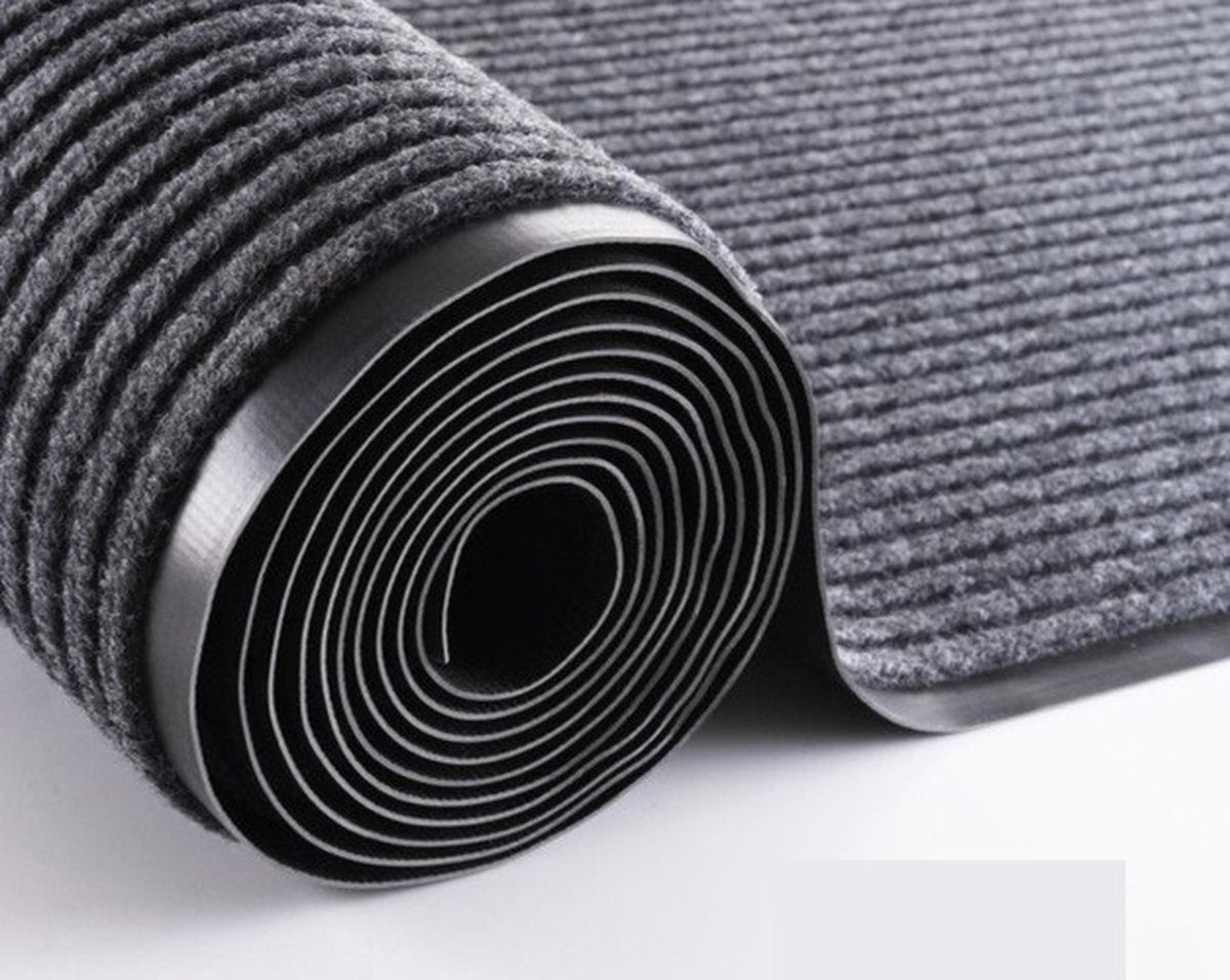 Deurmat 60X90 cm - Droogloopmat binnen en buiten - Antislip Deurmat - Deurtapijt- Kwalitatieve Binnenmat - Inloopmat - Deurmatten voor binnen - Deurmat Voordeur - Grijs Zwart