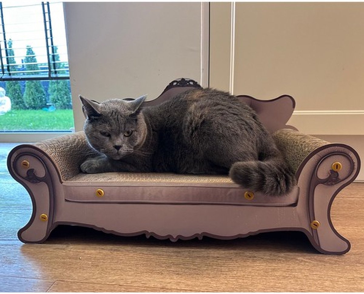 Purlov Krabpaal Sofa – Luxe Krabmeubel Sofa voor Katten – MDF en Karton