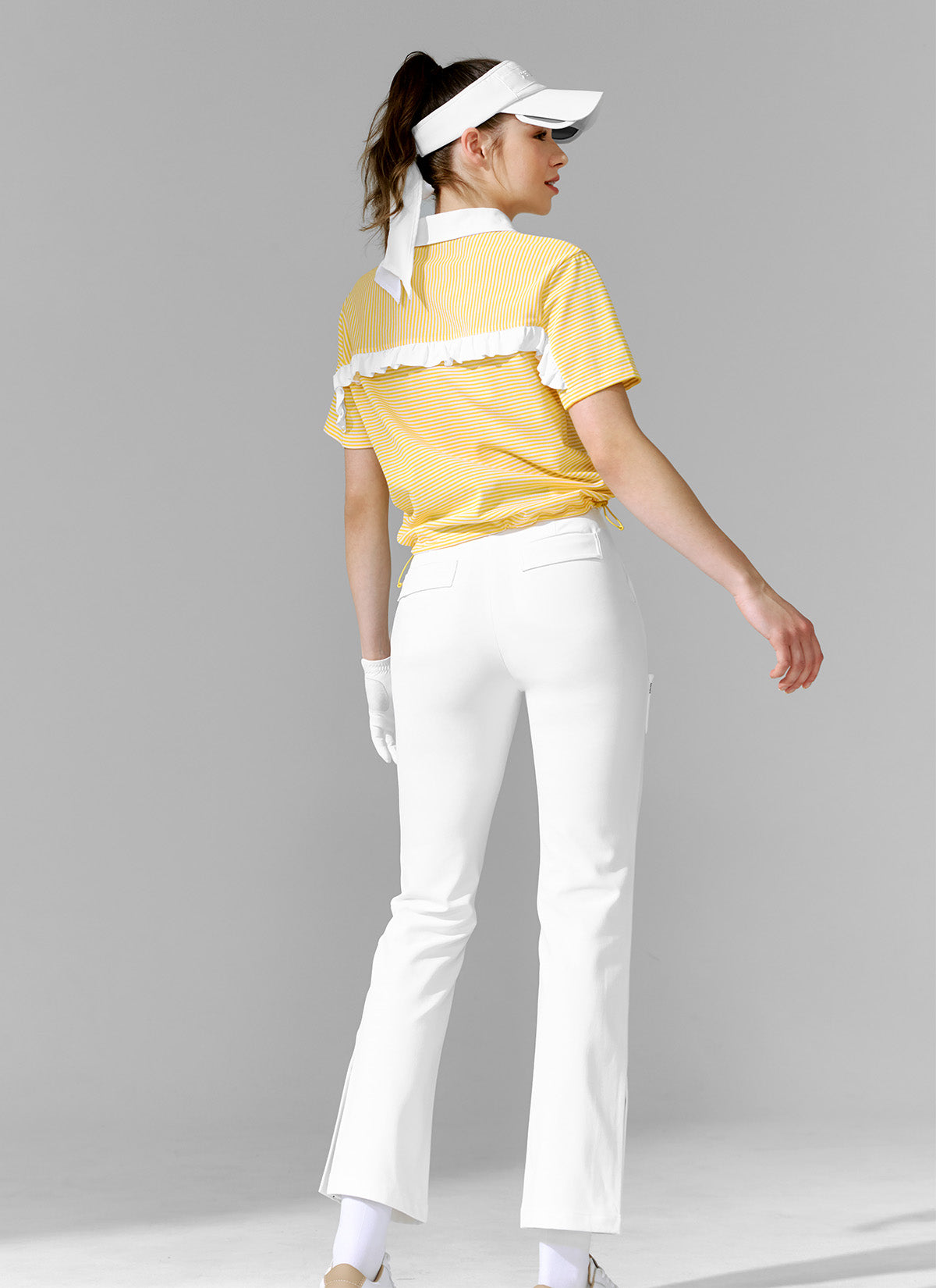 Twill-Tension Formal Bootcut Pants