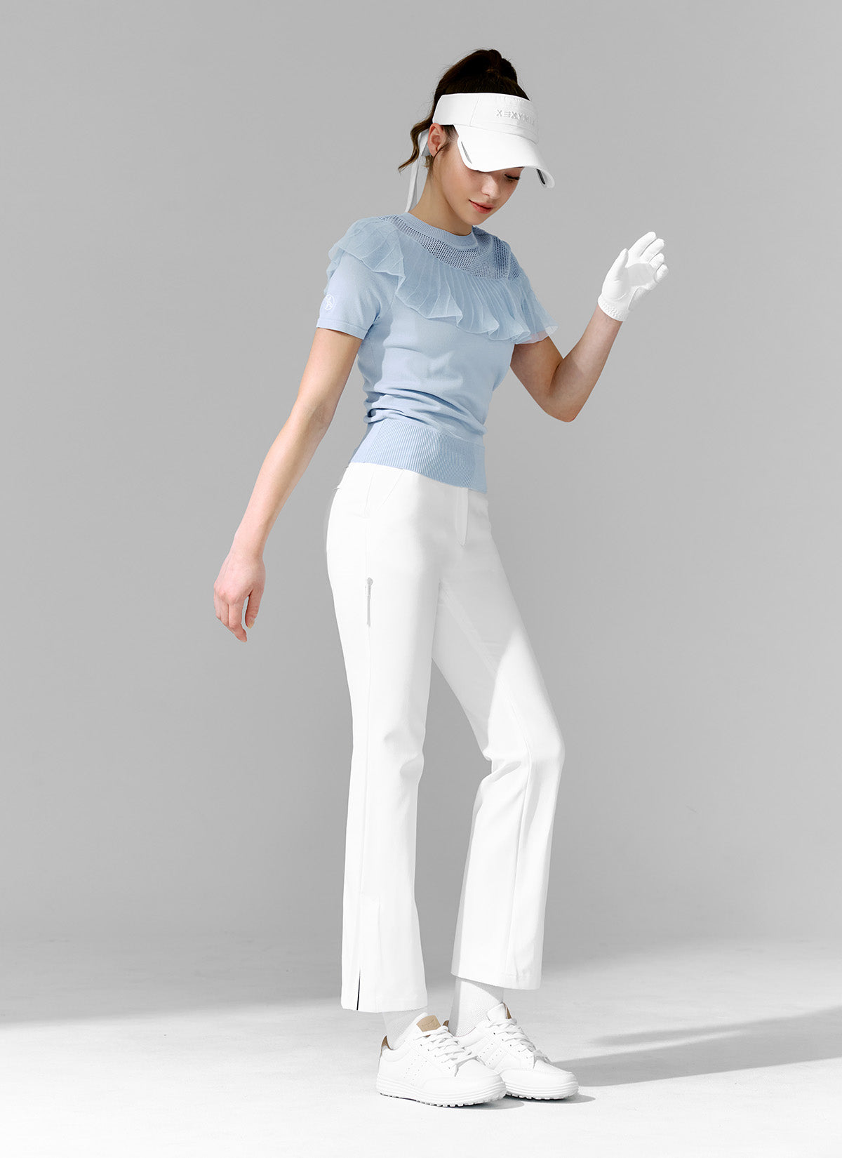 Twill-Tension Formal Bootcut Pants