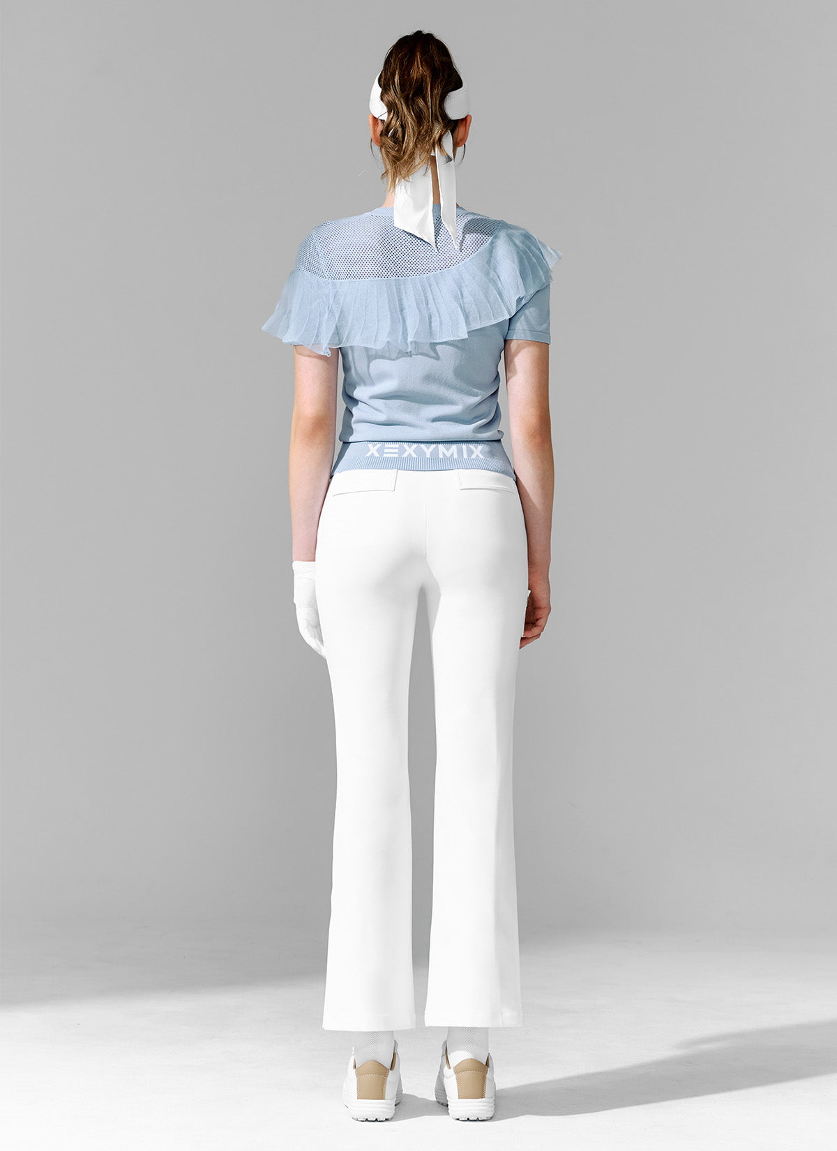 Twill-Tension Formal Bootcut Pants