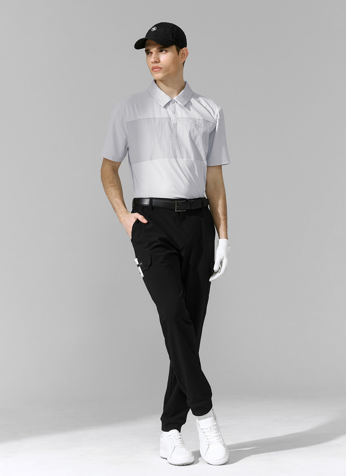 Seersucker Stretch Cargo Jogger Pants