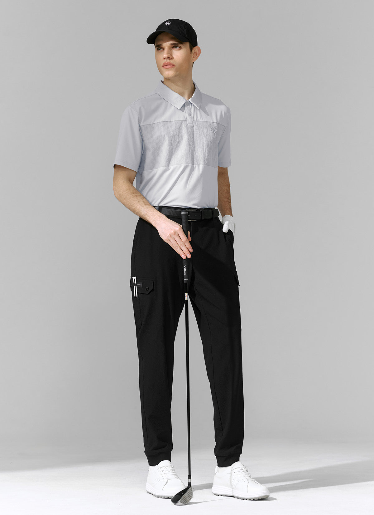 Seersucker Stretch Cargo Jogger Pants