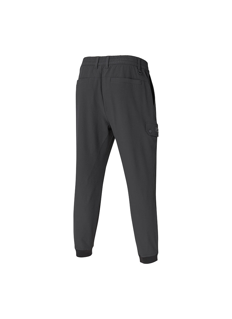 Seersucker Stretch Cargo Jogger Pants
