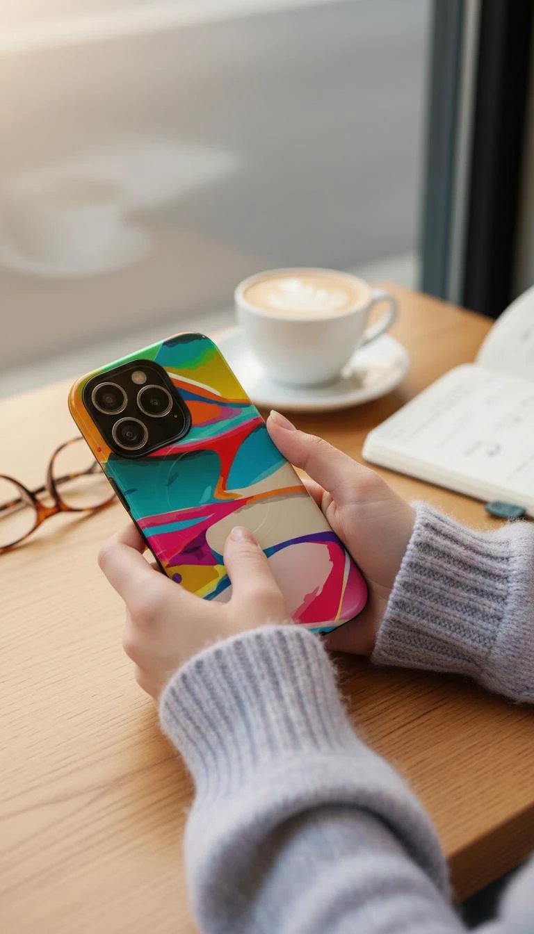 Vibrant Abstract Splash MagSafe Case - Bold Maximalist Tough Phone Cover for Edgy Alt-Fashion Aesthetics