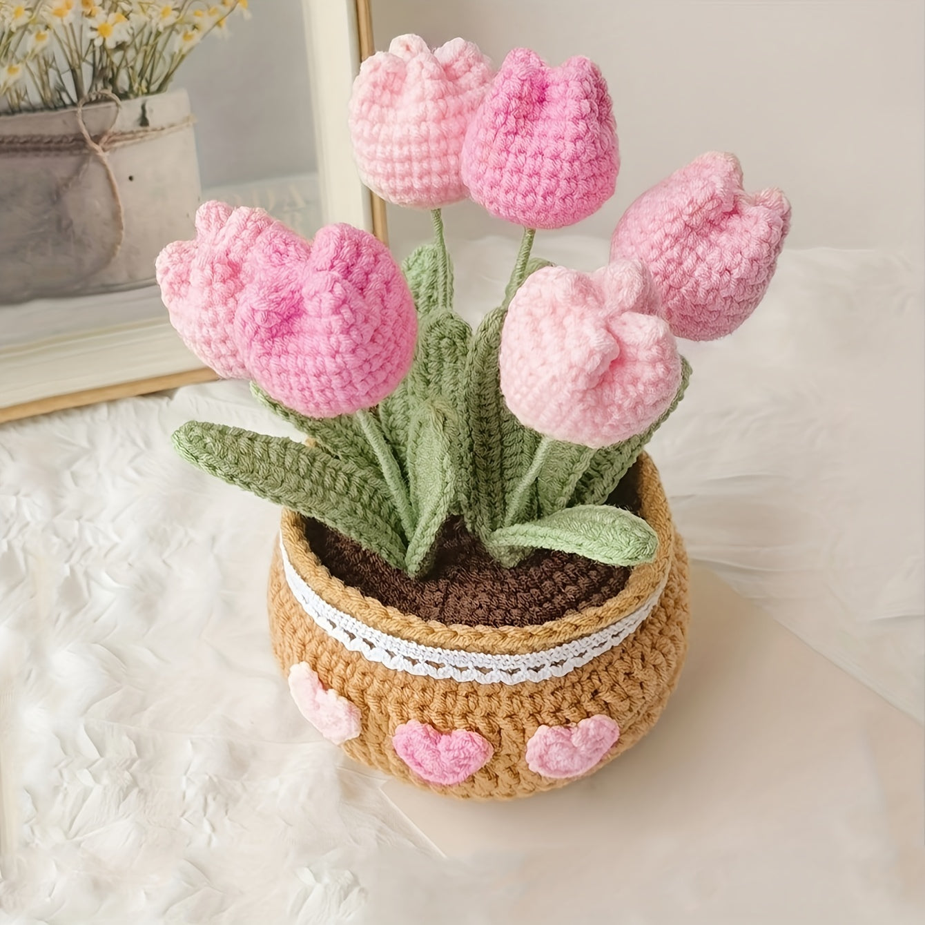 Handcrafted Crochet Tulip Dashboard Ornament - ES0C