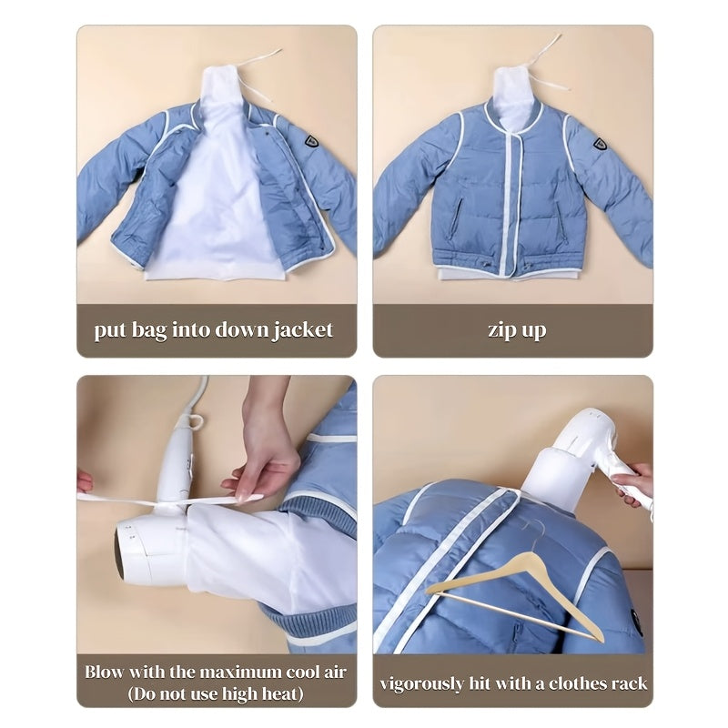 Pink Down Jacket  Shorts Drying Bag  No Electricity Needed-P9YF