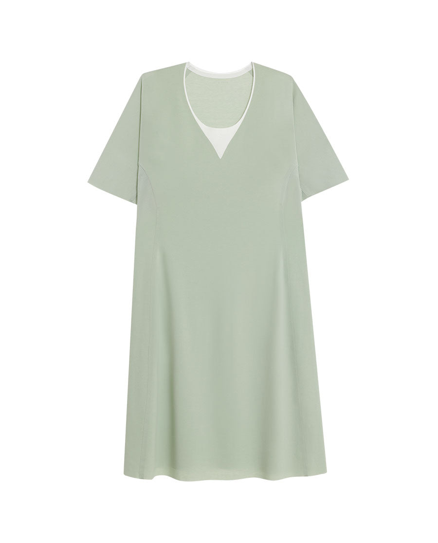 Aimer Pullover Short-Sleeved Nightgown With Cups