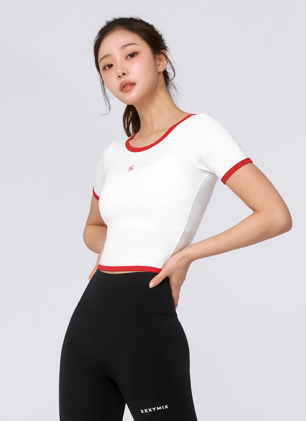 Soft Logo Color Block Crop Top