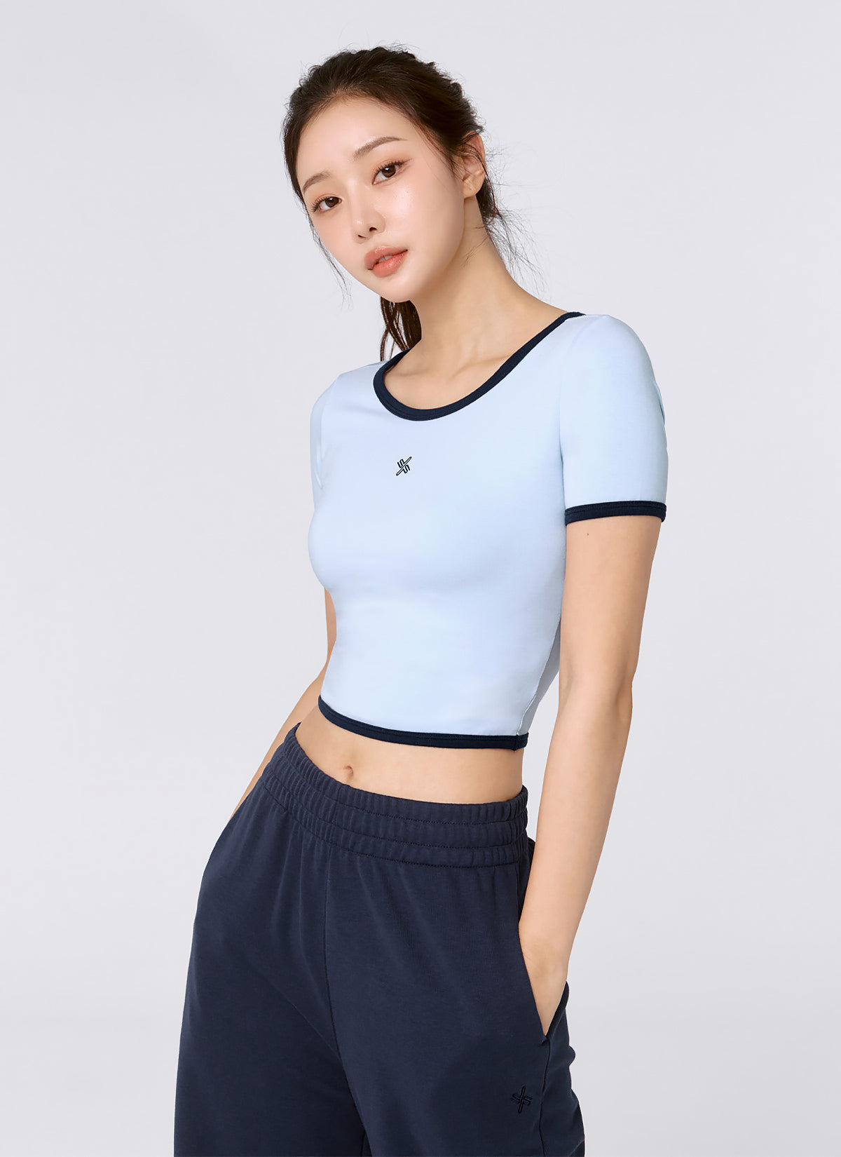 Soft Logo Color Block Crop Top