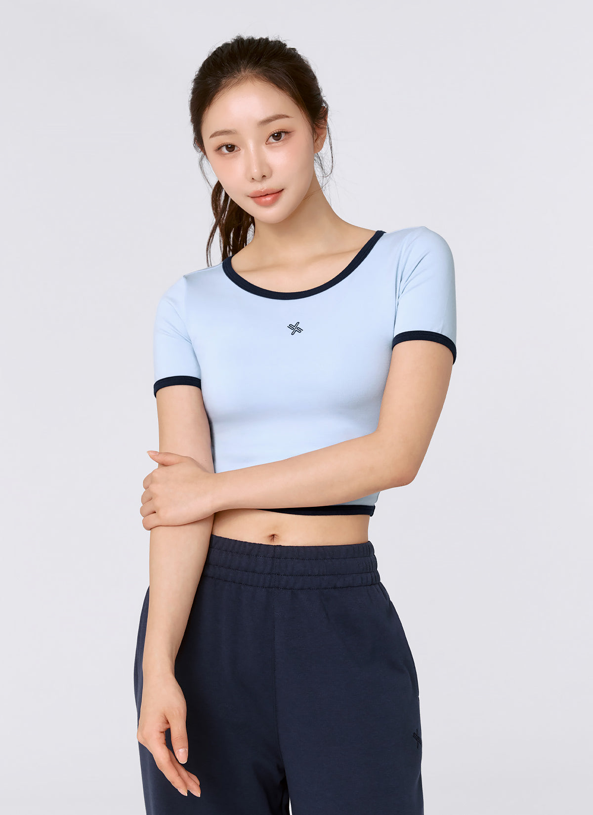 Soft Logo Color Block Crop Top