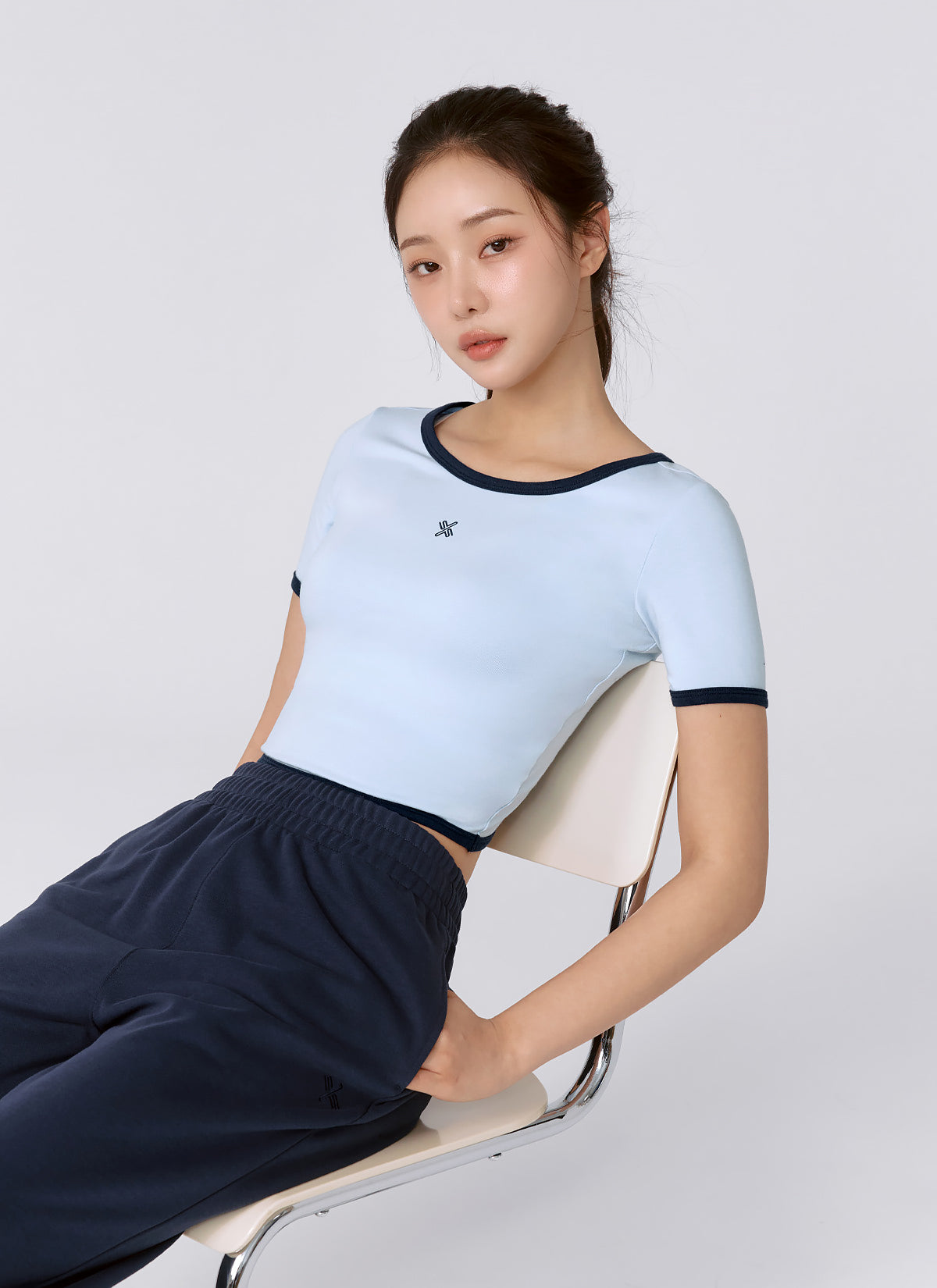 Soft Logo Color Block Crop Top