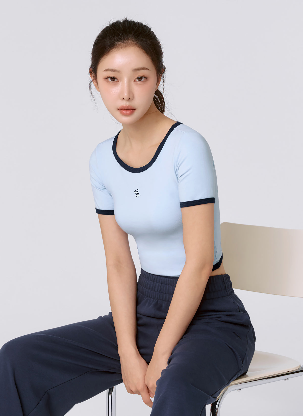 Soft Logo Color Block Crop Top