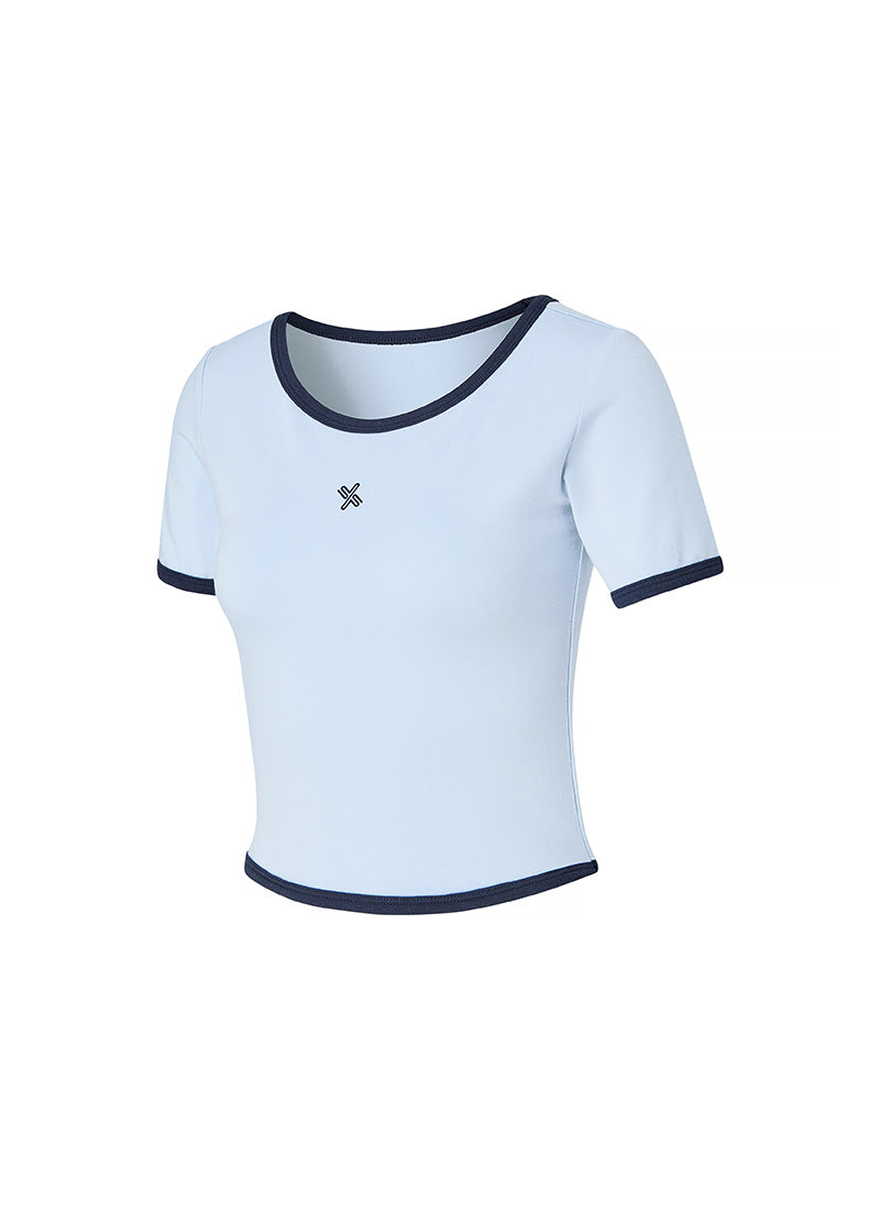 Soft Logo Color Block Crop Top