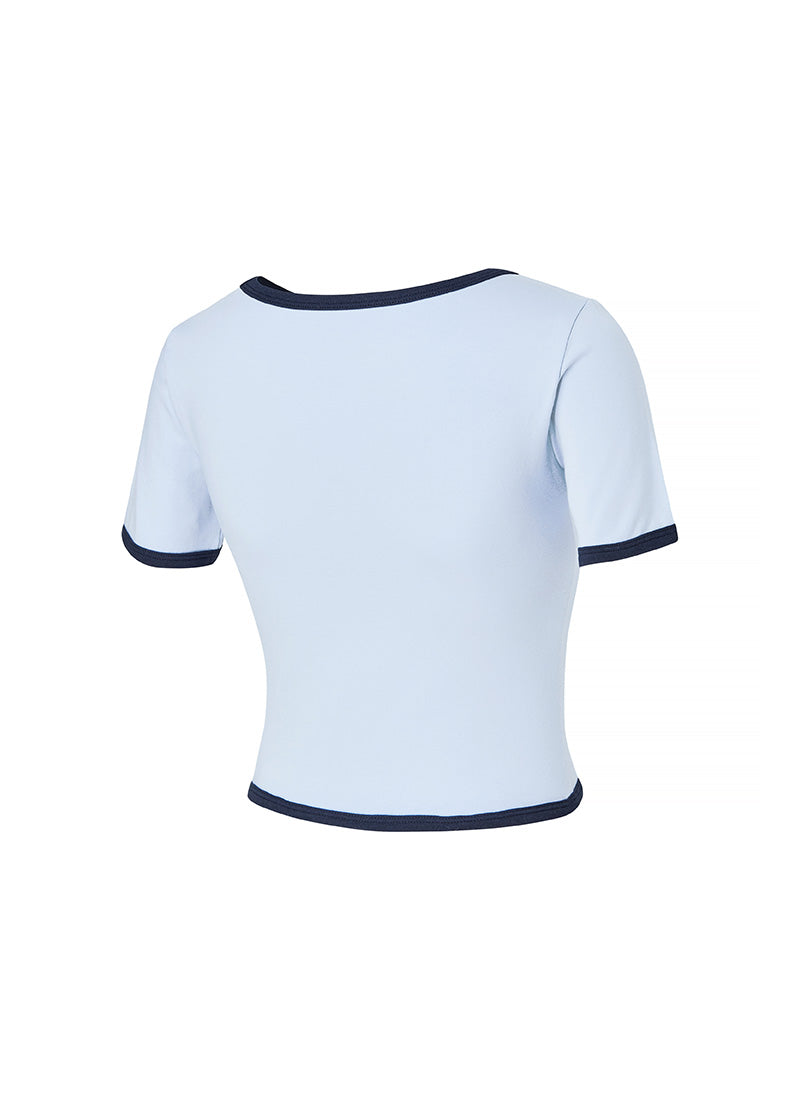 Soft Logo Color Block Crop Top