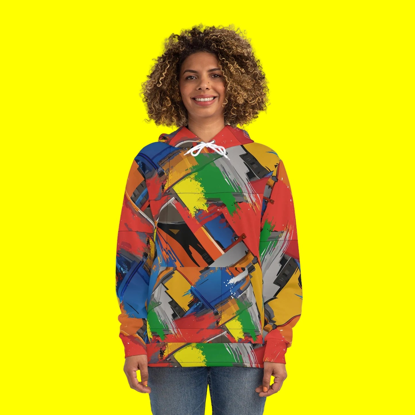 Primary Palette Splash AOP Hoodie – Bold Abstract Art Streetwear