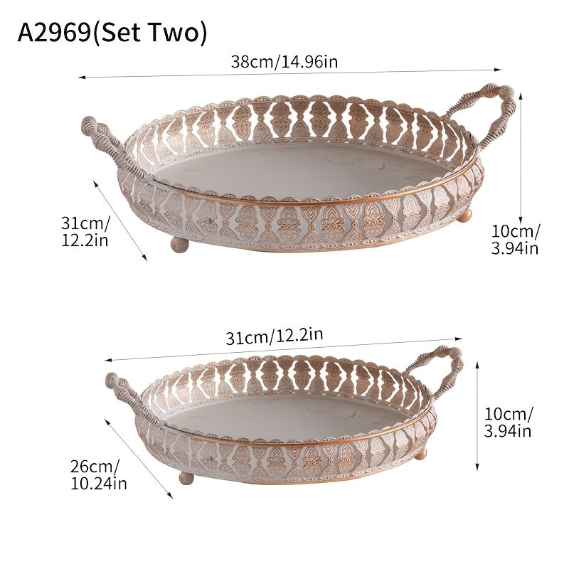 Vintage French-Style Metal Trays -F3LC