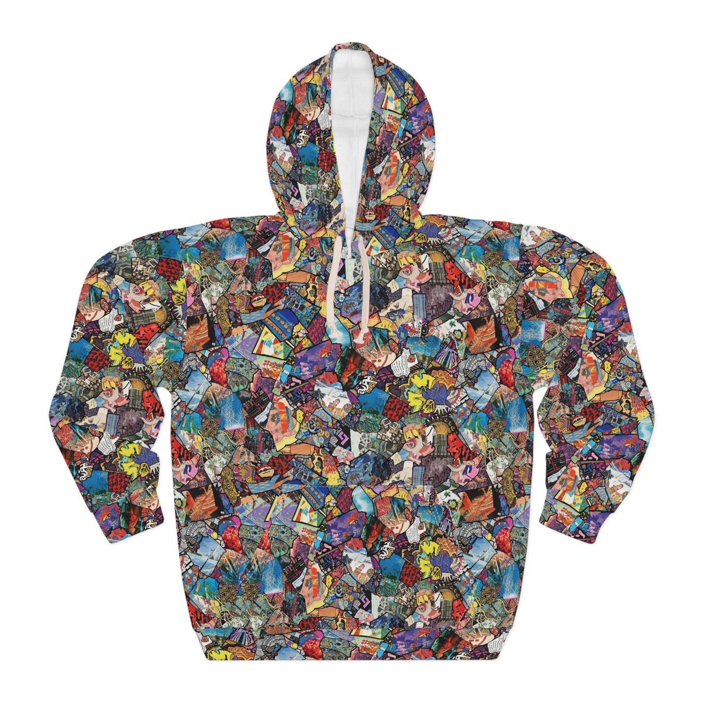 Retro Pop Comic Collage Hoodie – Bold All-Over Print Streetwear for Art Lovers & Vintage Vibe Seekers