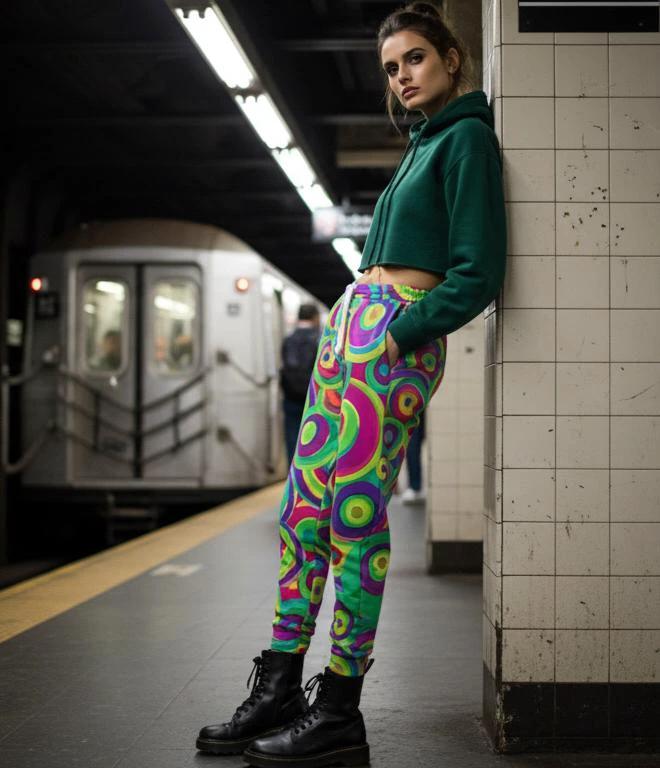 Neon StreetsmArt Graffiti AOP Athletic Joggers for Urban Streetwear Dressers — Vibrant All-Over Print Unisex Activewear, Bold Festival Statement Pants