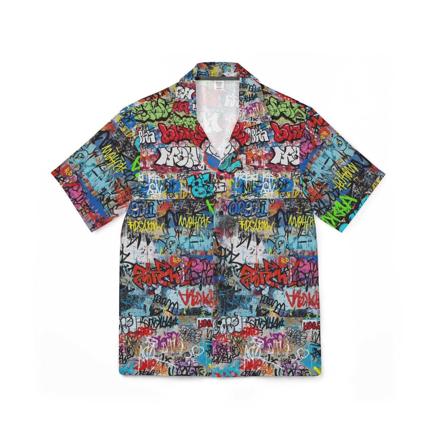 Urban Cipher Graffiti All-Over Print Hawaiian Camp Shirt | Men's Streetwear Art Tee