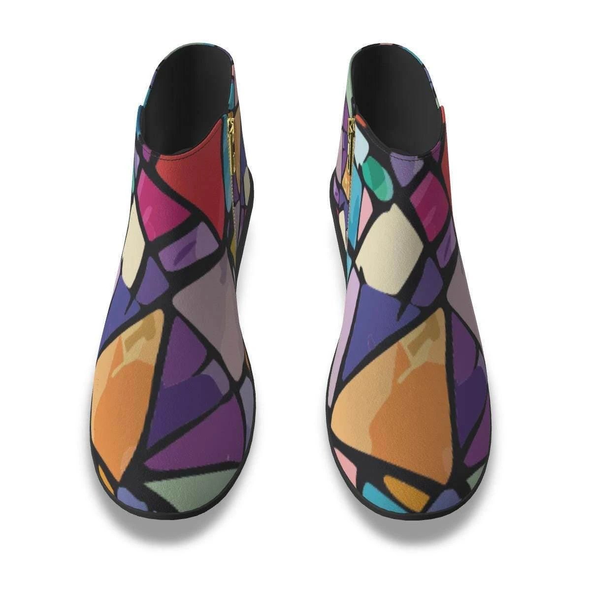 Vandals Velvet Patchwork Ankle Boots | Micro-Suede Maximalist Fashion Footwear for Bold Expression
