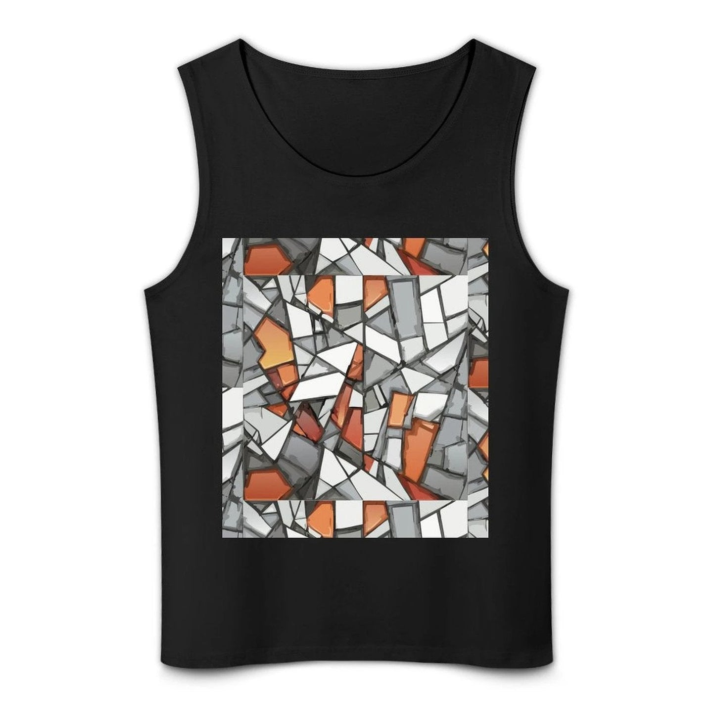 Graffiti Frame Cotton Tank Top — Teal Tank with Street Art Chest Print for Summer Sessions