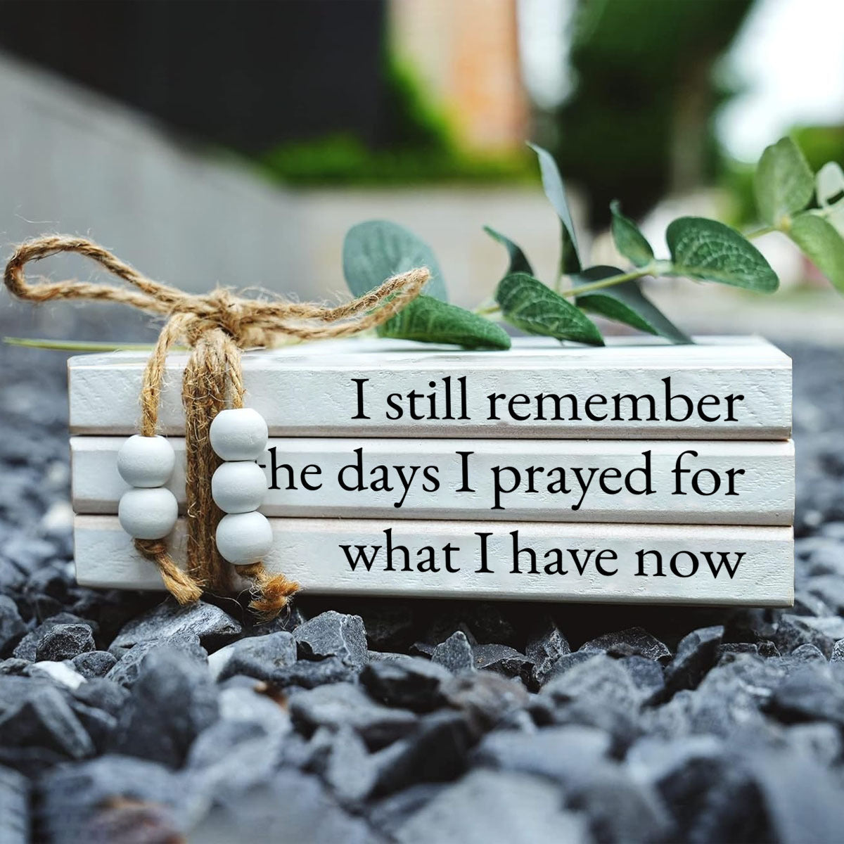 Rustic White Book Stack- HMT24RB