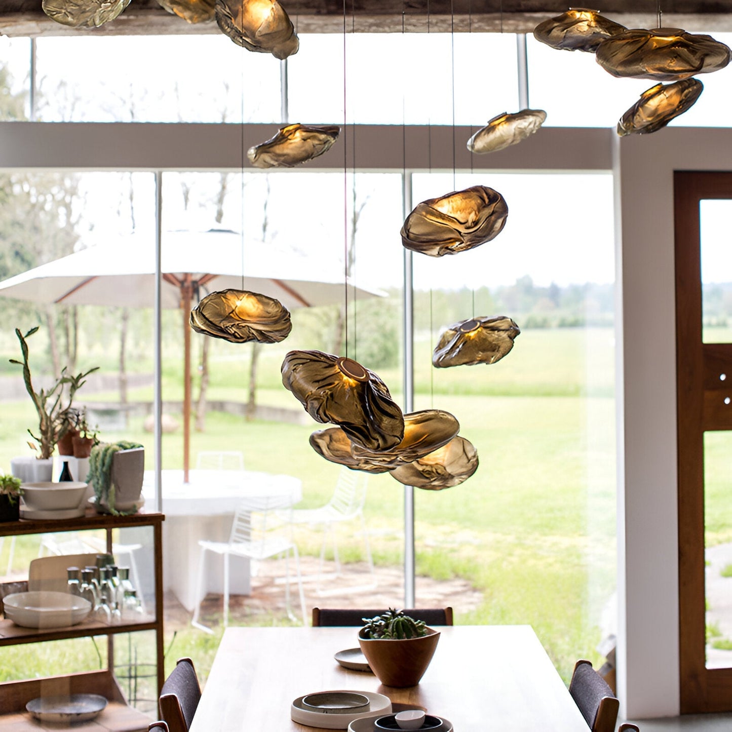 Minimalist Cloud Glass Pendant Light LED Light With Adjustable Cable