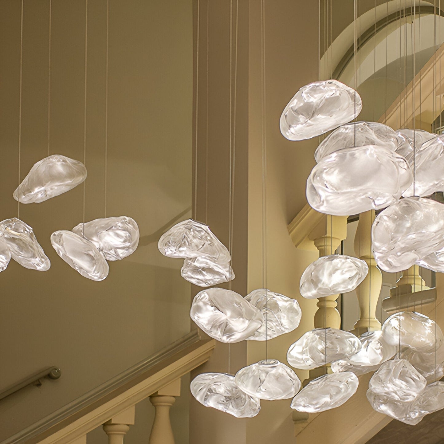 Minimalist Cloud Glass Pendant Light LED Light With Adjustable Cable