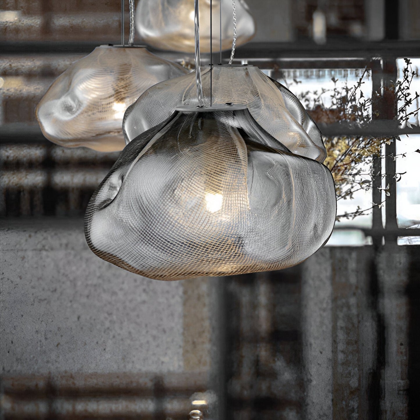 Minimalist Cloud Glass Pendant Light LED Light With Adjustable Cable