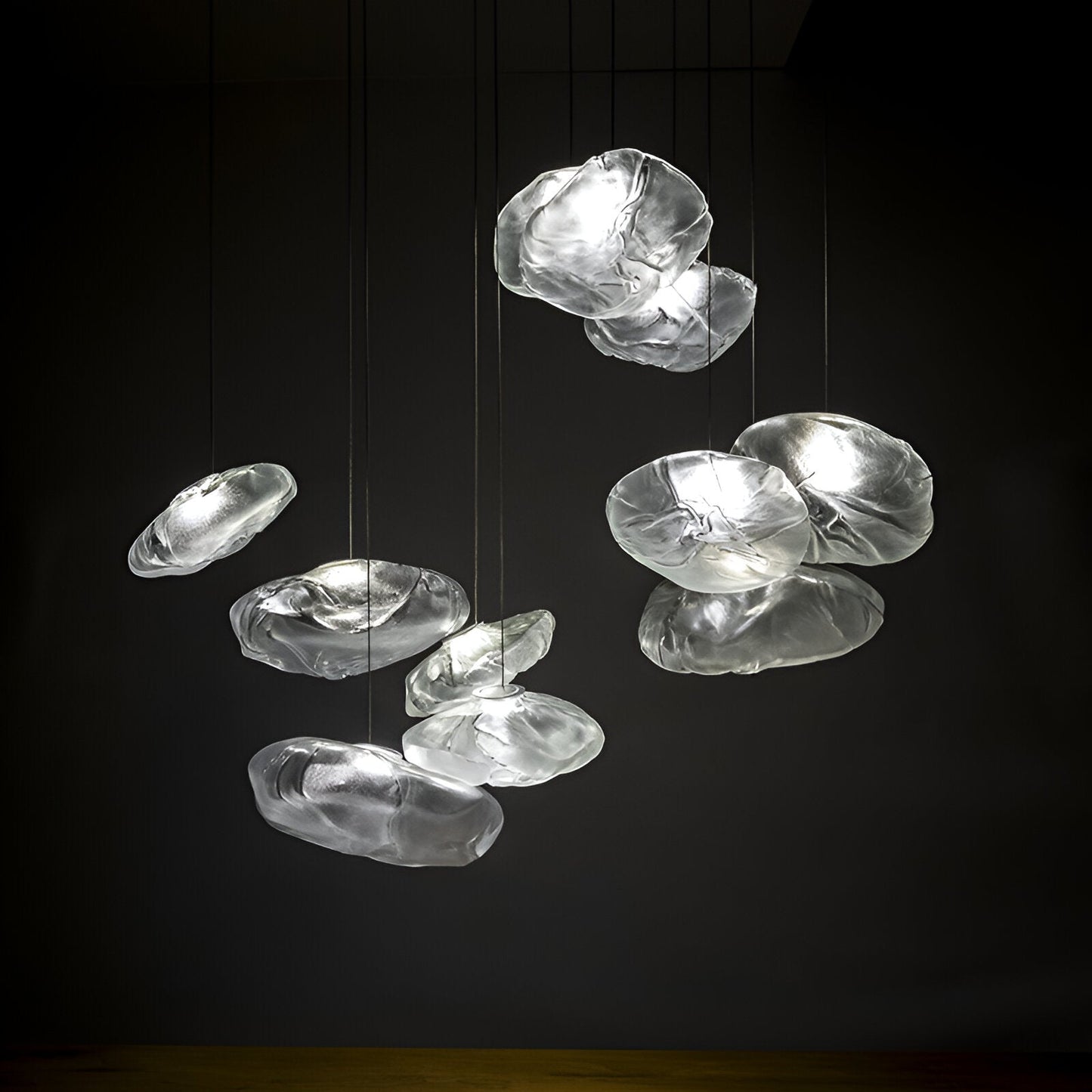 Minimalist Cloud Glass Pendant Light LED Light With Adjustable Cable