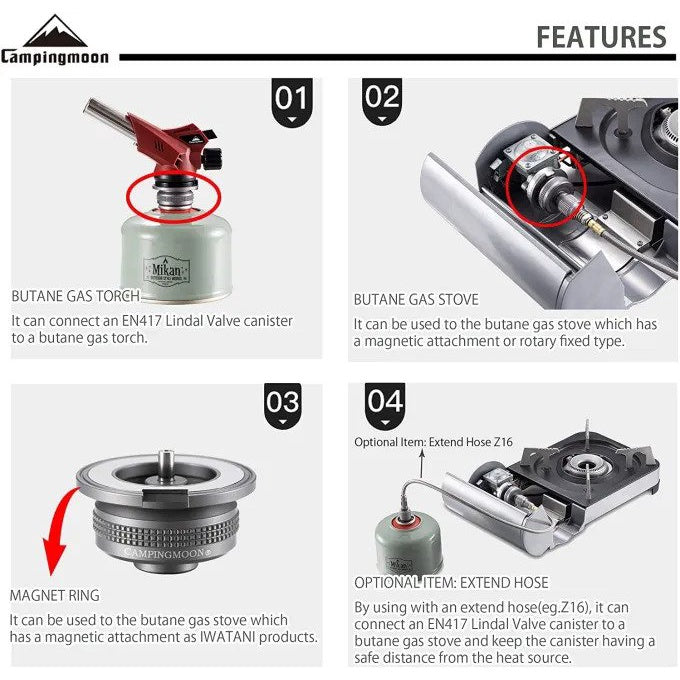 Campingmoon Z13M - Magnetic bayonet-type rotating alpine adapter