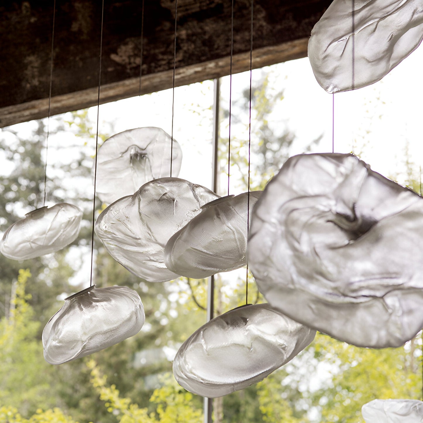 Minimalist Cloud Glass Pendant Light LED Light With Adjustable Cable