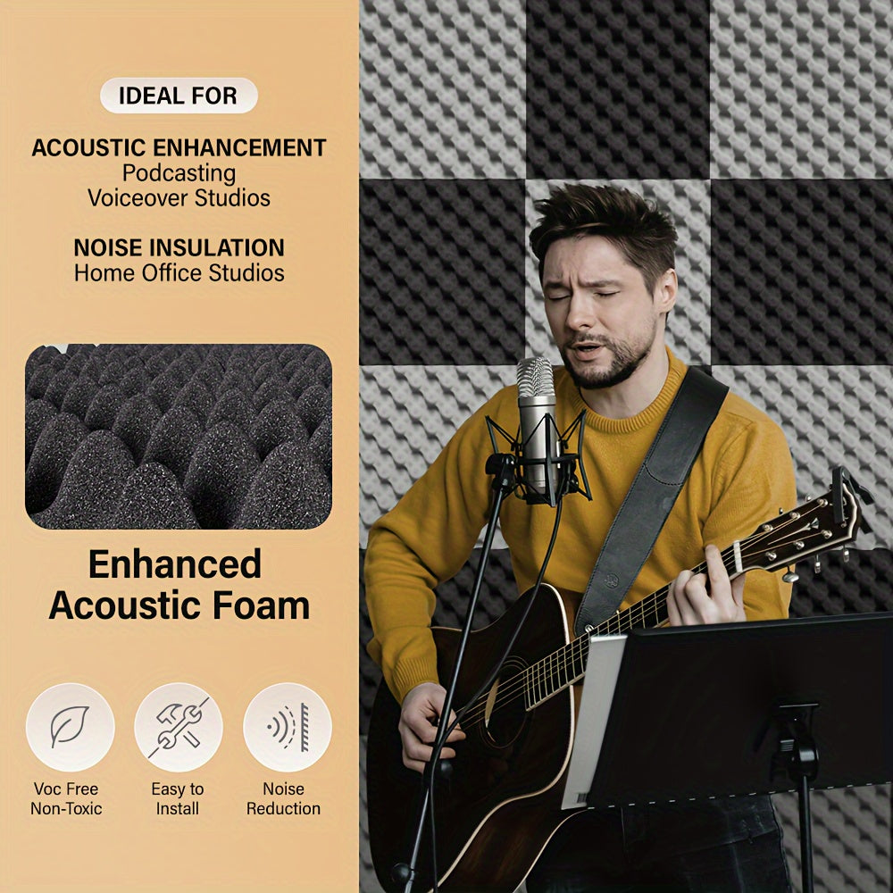 12-Pack Acoustic Foam Panels for Soundproofing - TJR3Y4K