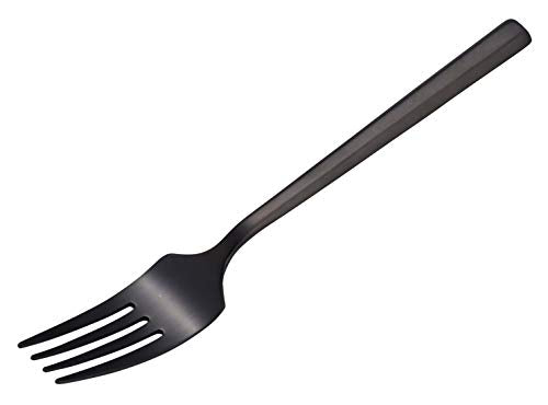 CAPTAIN STAG UW-2015/16 Hexagon Black Dessert Cutlery Portable Ultralight Spoon Fork Premium Stainless Titanium Plating Utensil Tableware UW-2005/06
