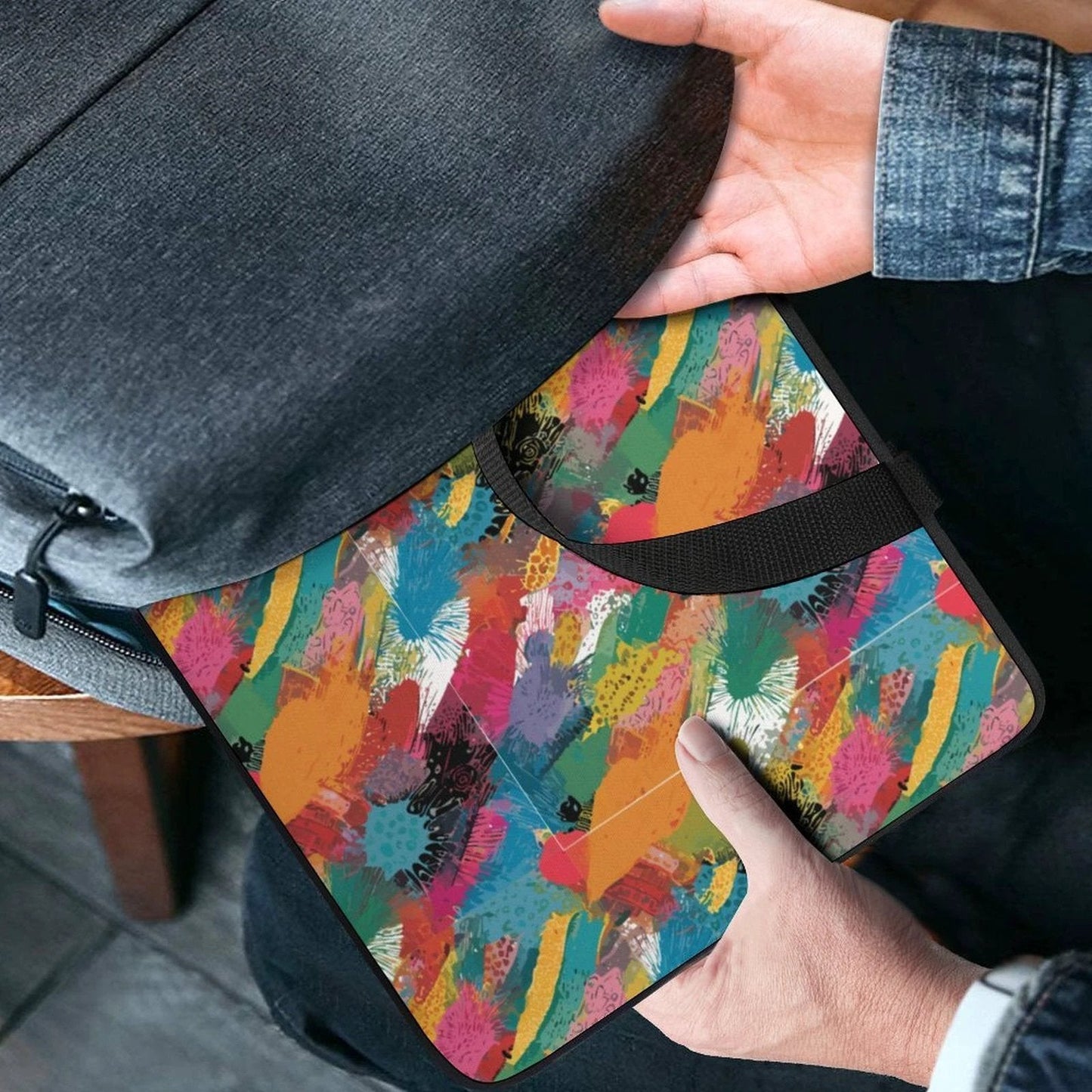 AOP Neoprene Laptop Sleeve for the Aesthetic Tech Collector — Bold Print Soft Carry Case, Waterproof Scratch-Resistant, Handle Strap