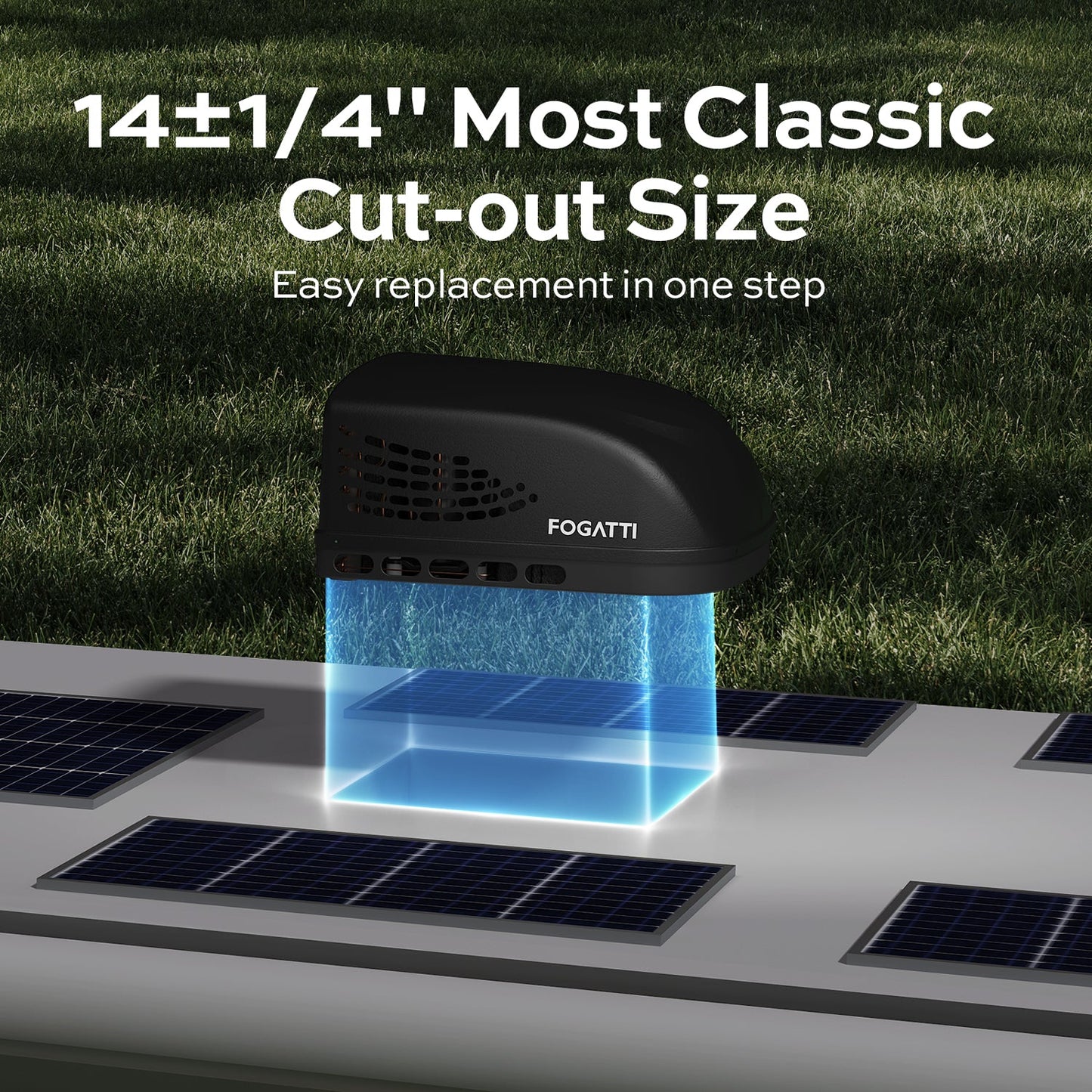 Fogatti InstaCool 15,000 BTU RV Rooftop Air Conditioner | Heat Strip | Replaceable Non-Ducted RV AC