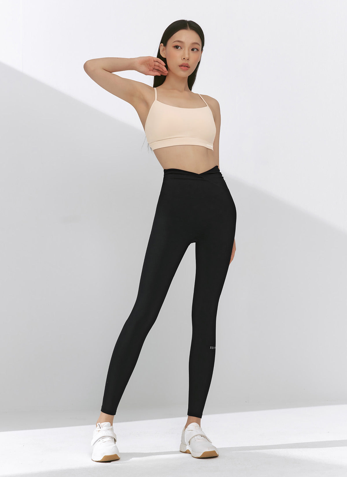 [1+1] Black Label Power Rise Shirring Leggings