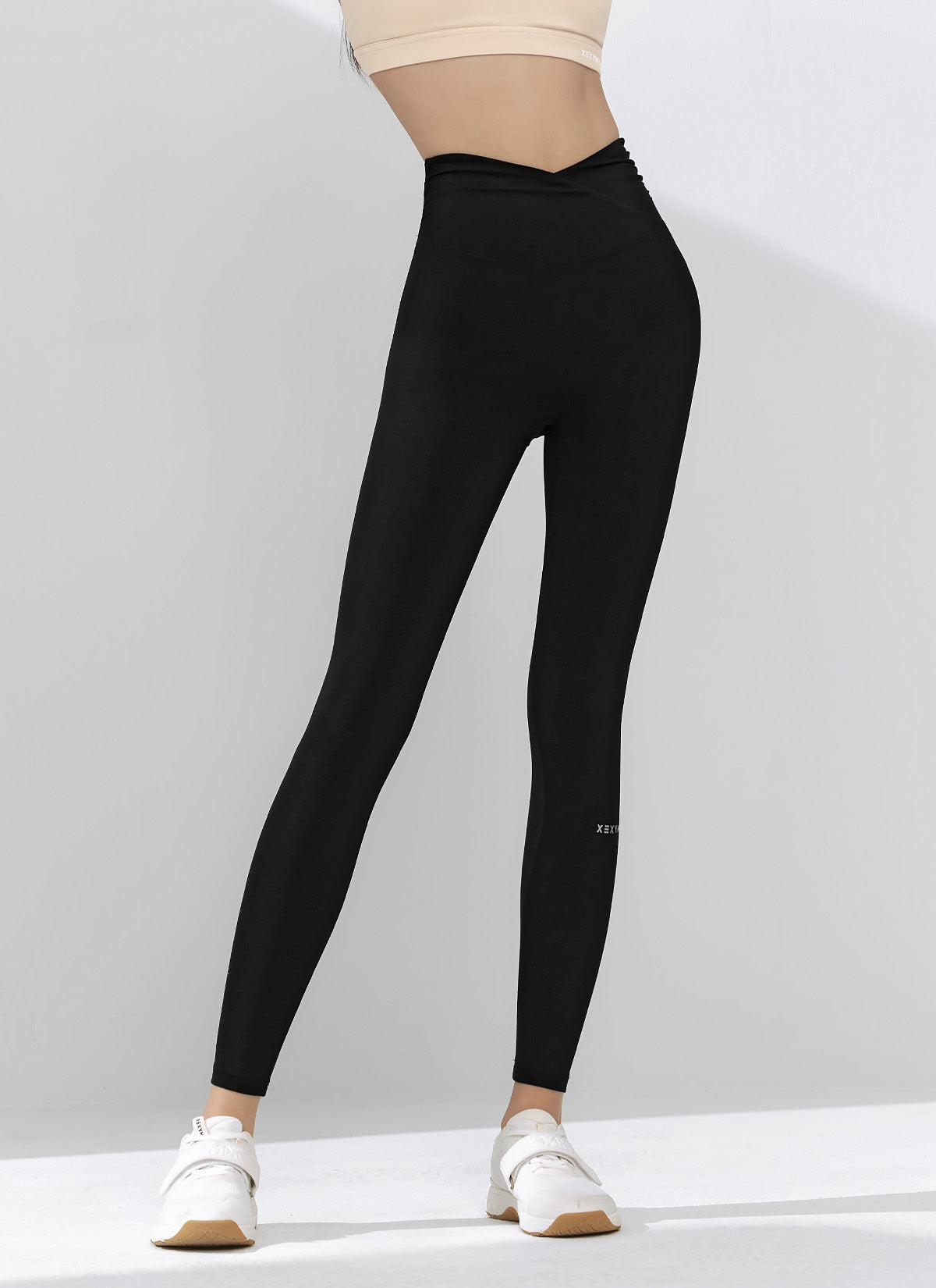 [1+1] Black Label Power Rise Shirring Leggings
