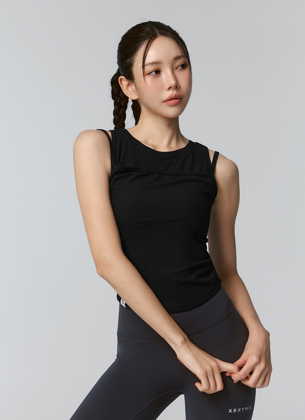 Soft Ribbed Layered Tank Top