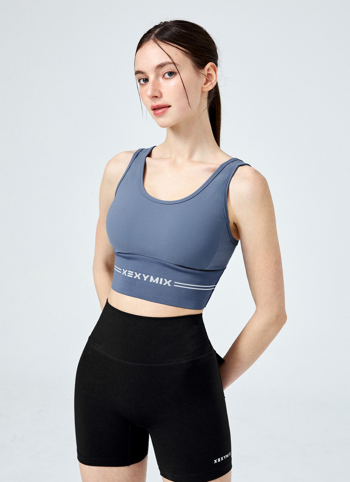 Black Label Power Rise Logo Banding Bra Top