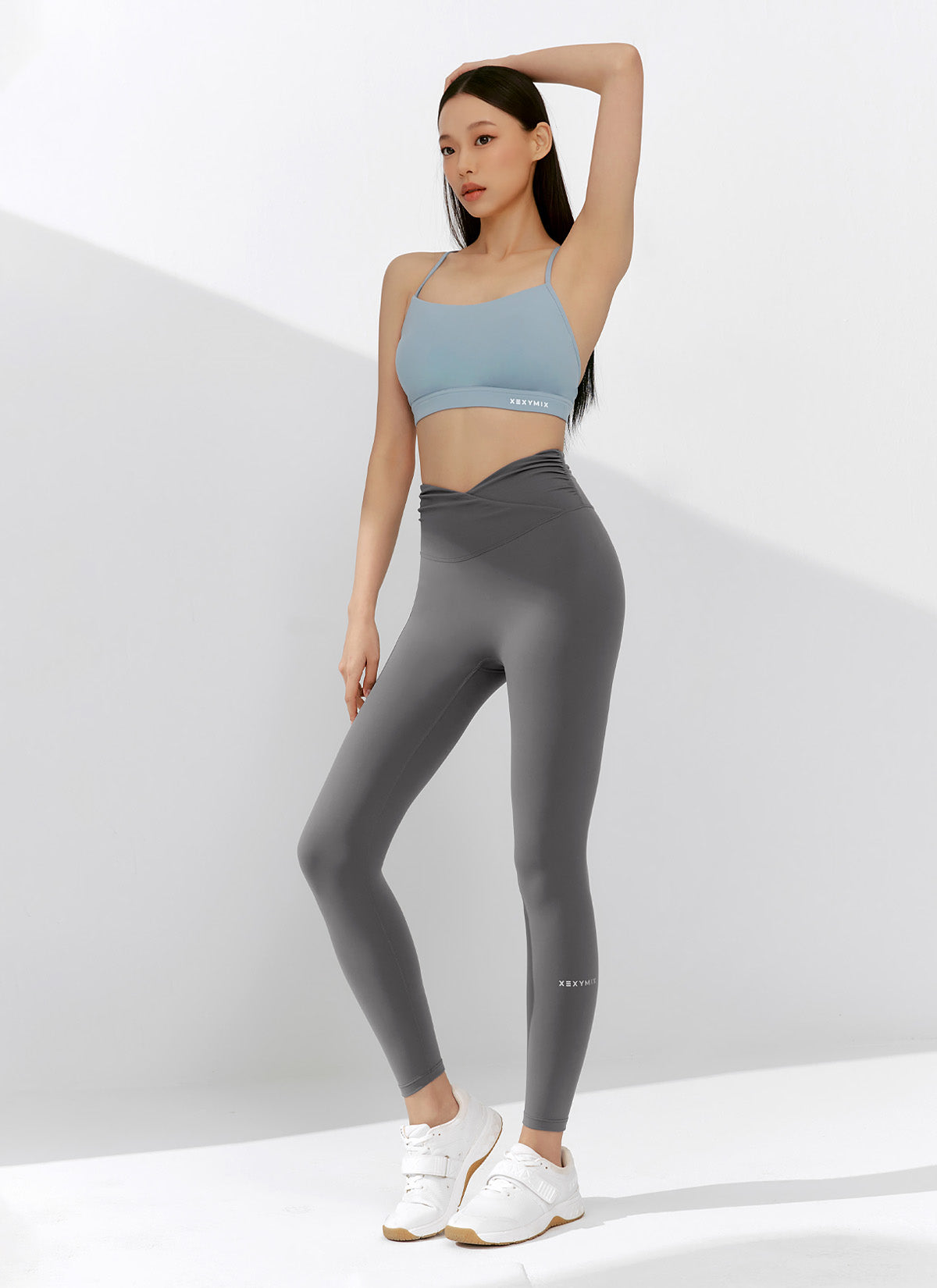 [1+1] Black Label Power Rise Shirring Leggings
