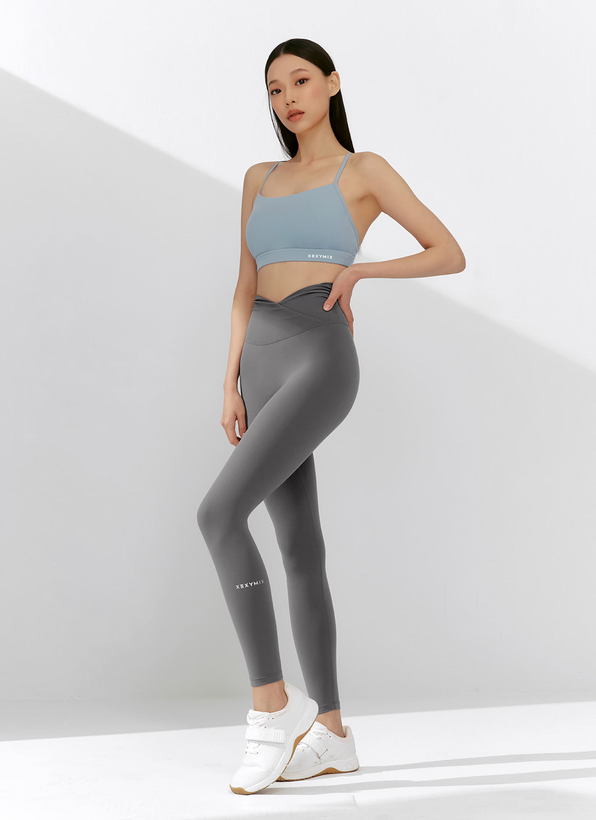 [1+1] Black Label Power Rise Shirring Leggings