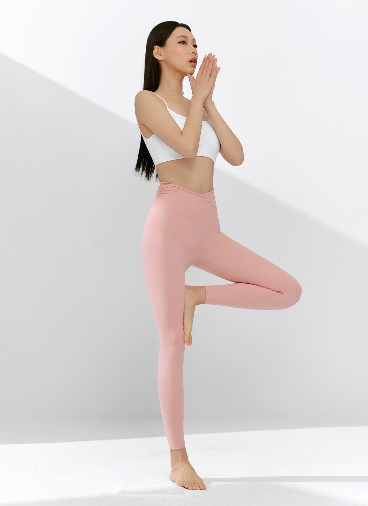 [1+1] Black Label Power Rise Shirring Leggings
