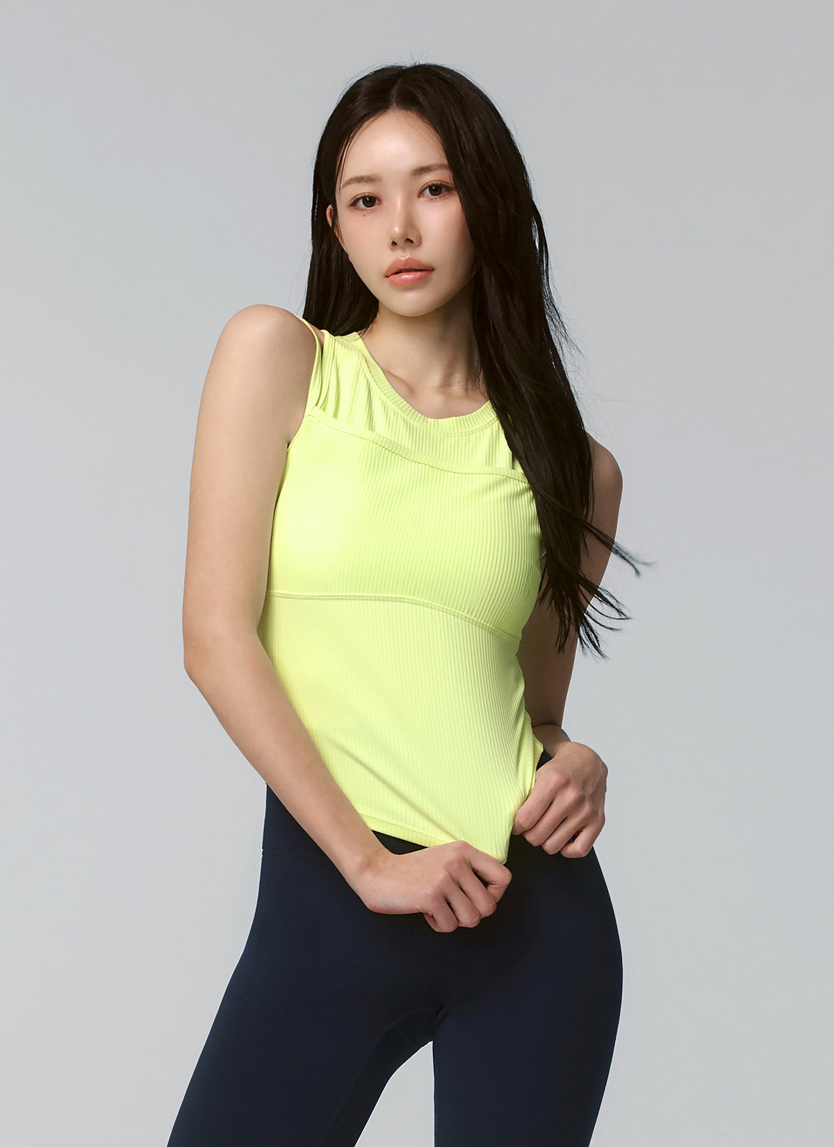 Soft Ribbed Layered Tank Top